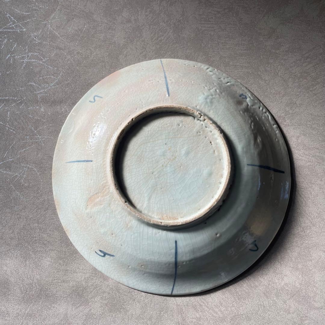 初期伊万里芙蓉手花鳥文皿七皿 江戸時代 骨董 アンティーク 肥前磁器 古