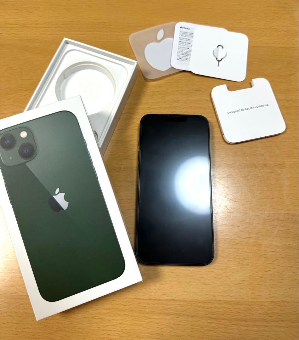 美品】Apple iPhone 13 ミッドナイト グリーン 本体 128