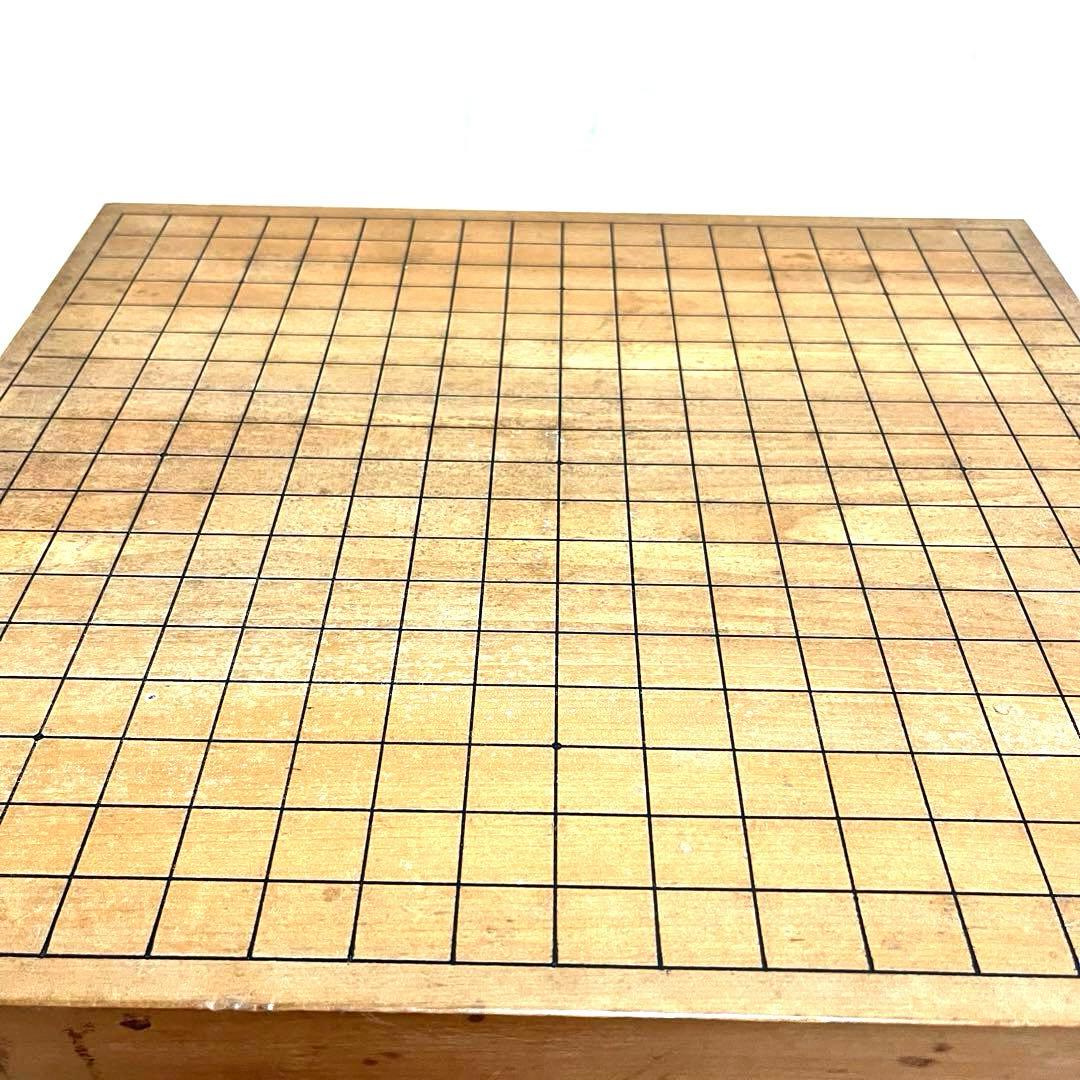 高級 囲碁盤 ケース付き 脚付き へそ有り 碁石セット 厚さ18㎝ 囲碁