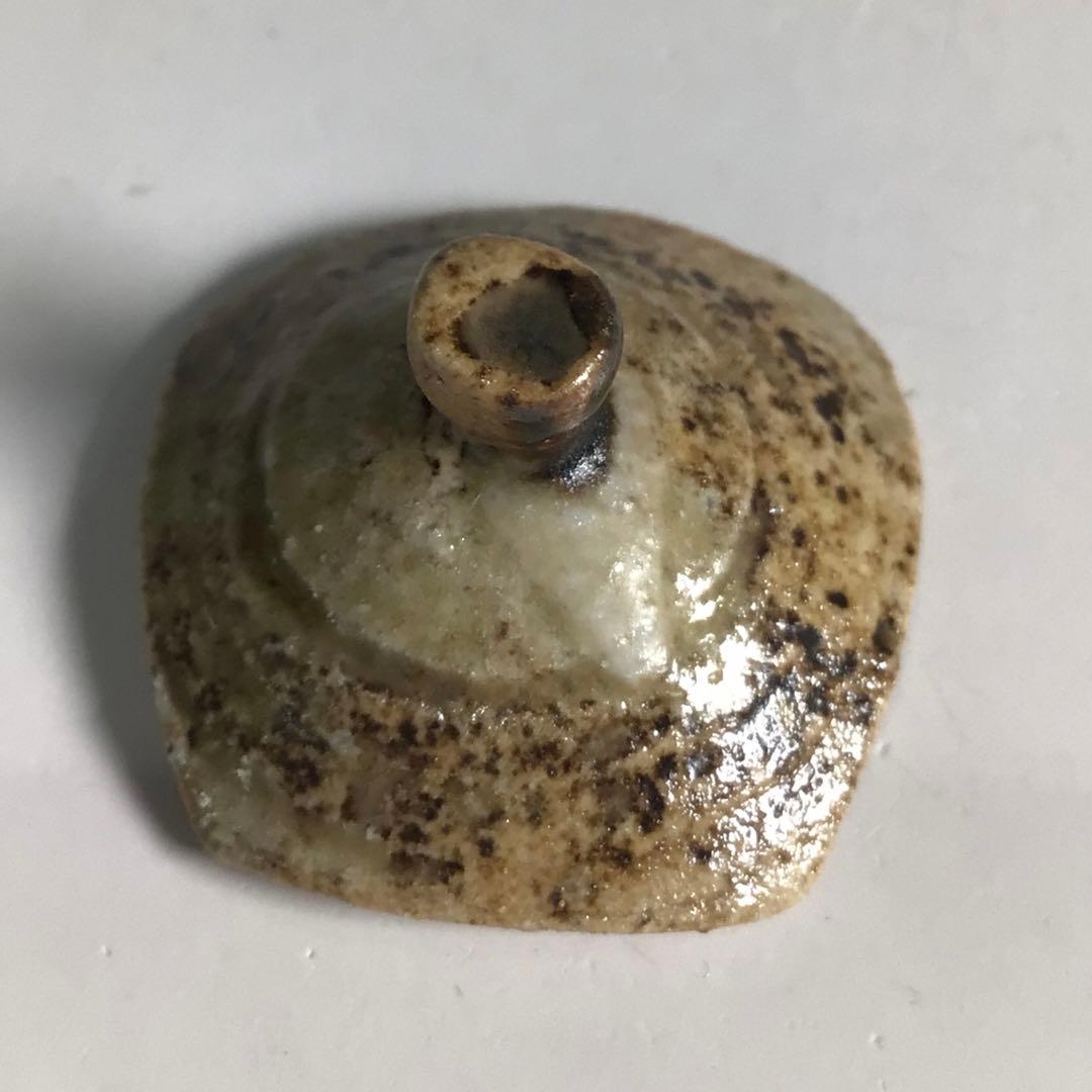 Ｎ４２７　茶器　『川本了生造』『美濃伊賀』『縞葡萄唐草仕覆付』　共箱　茶道具