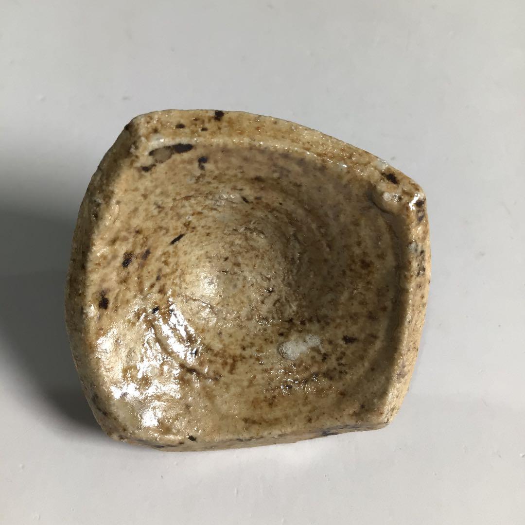 Ｎ４２７　茶器　『川本了生造』『美濃伊賀』『縞葡萄唐草仕覆付』　共箱　茶道具