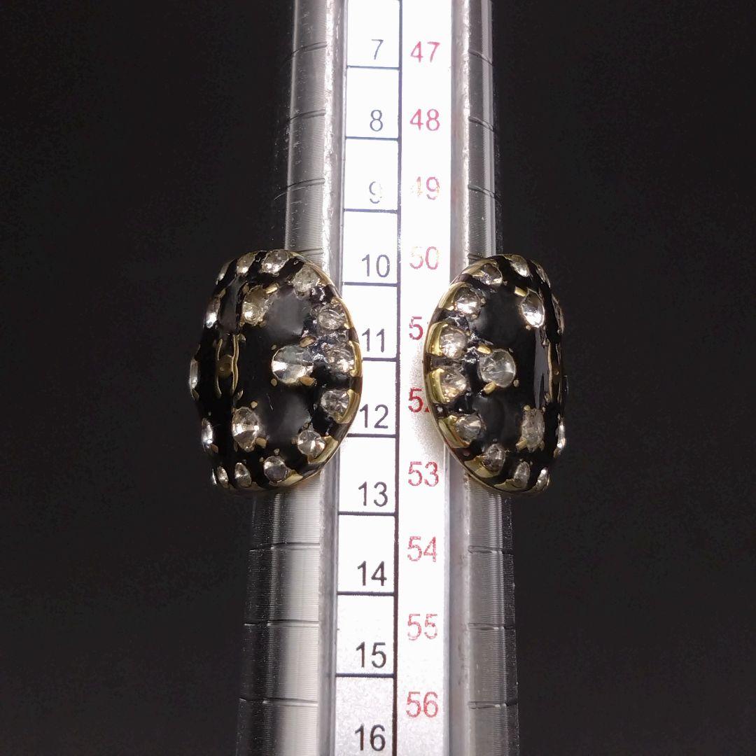 CHANEL 希少リング 12.5号 ココマーク ラインストーン 指輪 袋付 黒