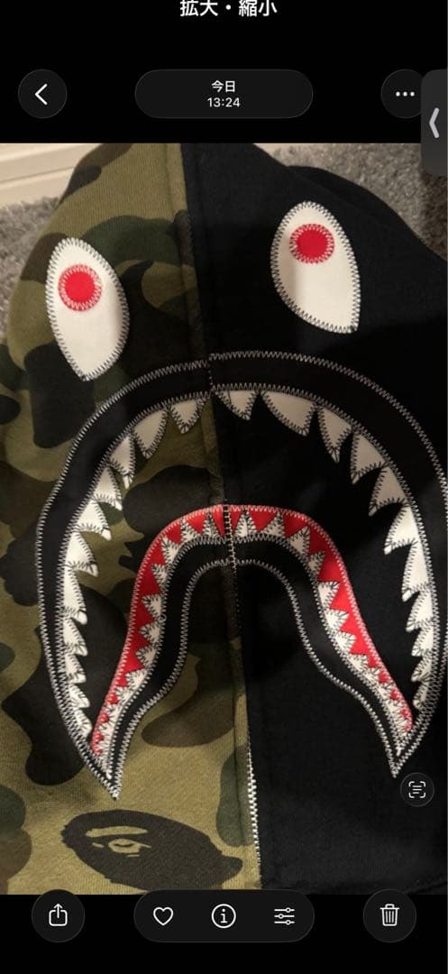 A Bathing Ape sharkパーカー