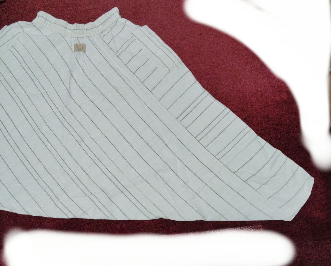 うさとの服　ムササビパンツ ストライプ ホワイト