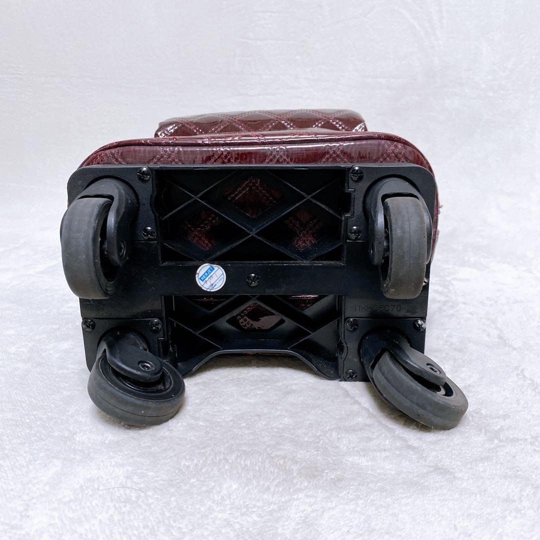 SWANY エマイロ エナメル ショッピングカート ボルドー ストッパー付 4輪