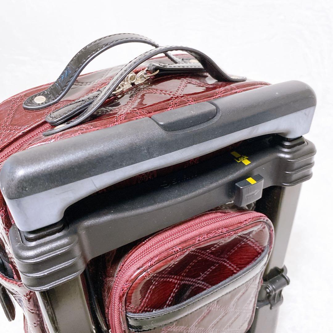 SWANY エマイロ エナメル ショッピングカート ボルドー ストッパー付 4輪