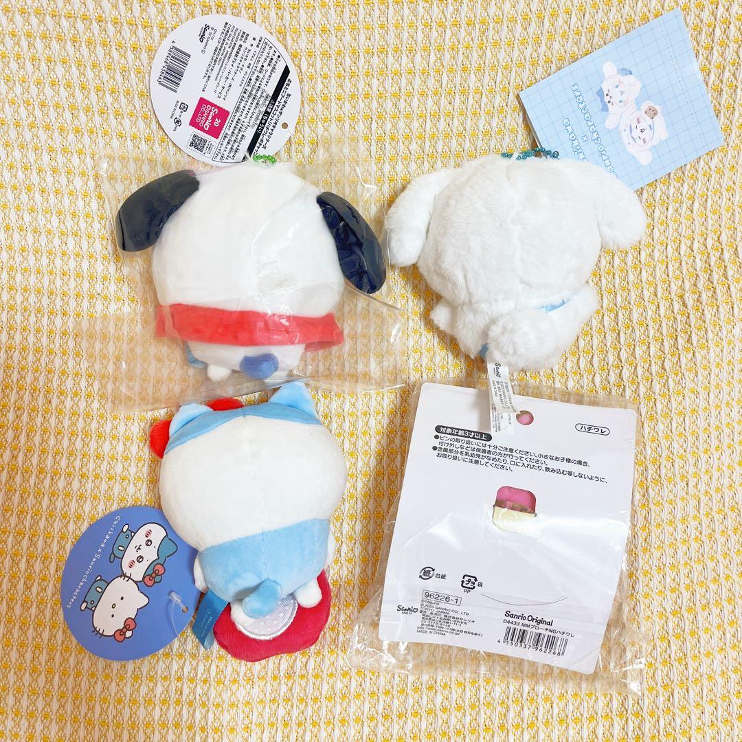 ちいかわ　サンリオ　プチミニフードマスコット　ハチワレ　ポチャッコ　マイメロ