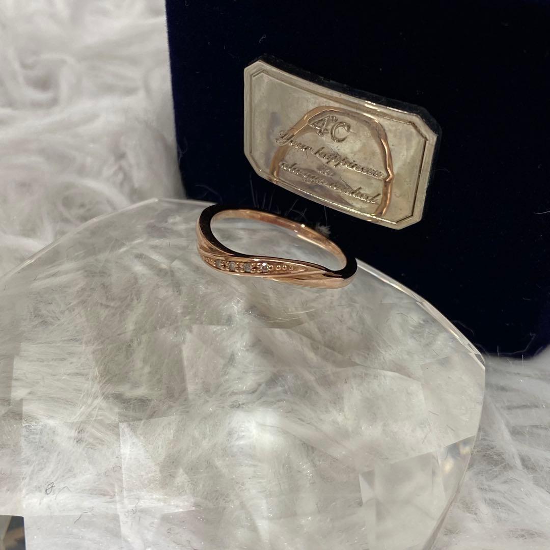 4℃ ヨンドシー K10 リング ピンクゴールド ８号 Box付 指輪