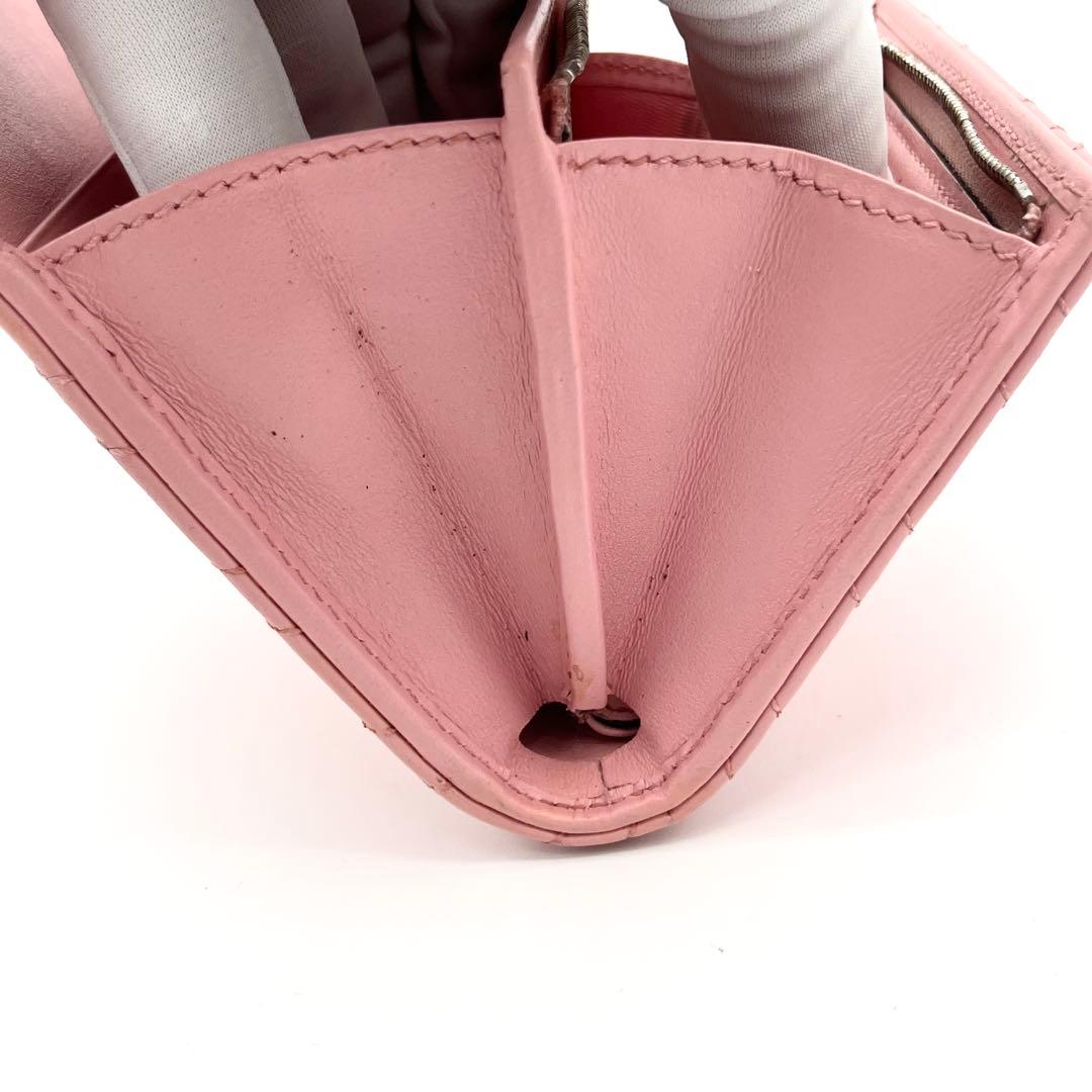 GUCCI 二つ折り財布　キルティング　マーモント　レザー　ピンク　598629