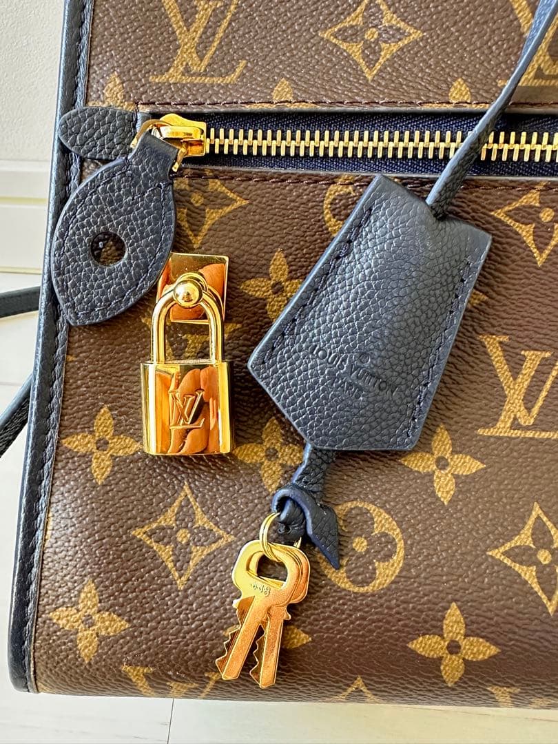 ルイ・ヴィトンポパンクールPM 2WAYハンドバッグモノグラムキャンバスマリーヌ