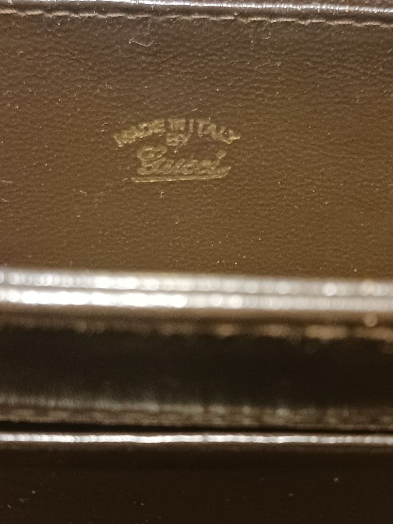 GUCCI インターロッキング オールドレザー ハンドバッグ　ブラウン　和