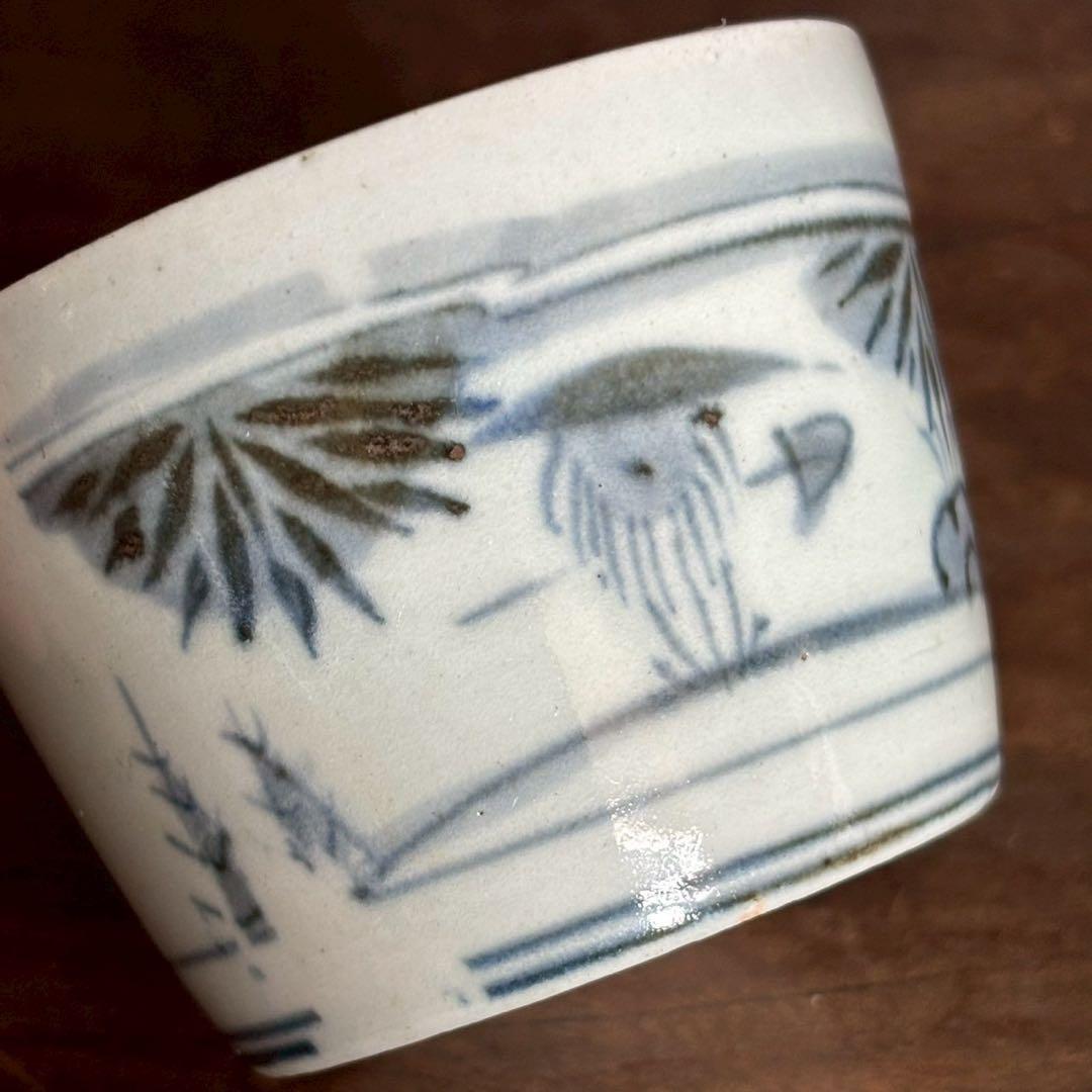 江戸時代 中期〜後期 古伊万里 雪中 筍掘り 図 蕎麦猪口 湯呑 酒