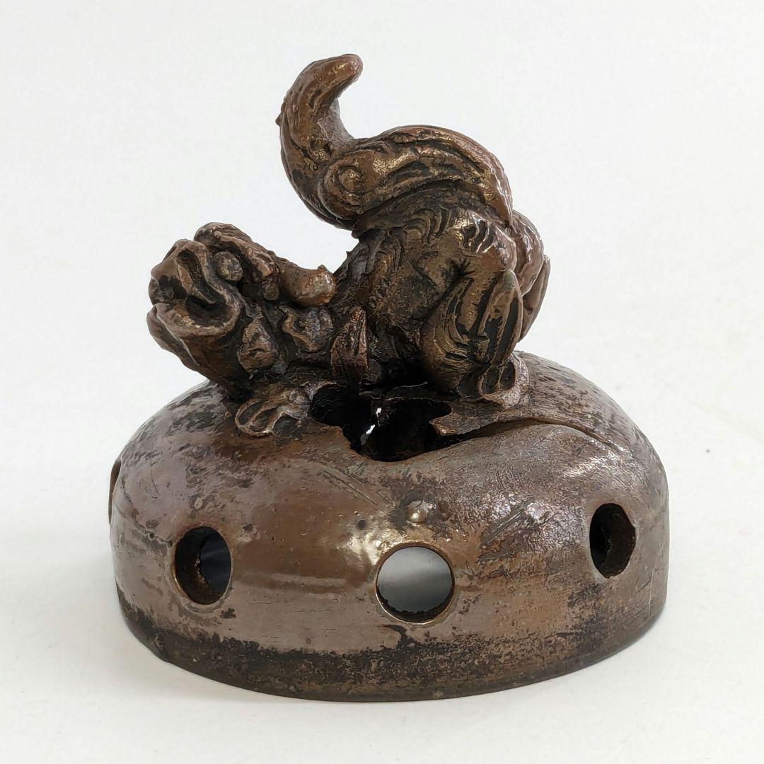 窯元松園 備前焼 獅子摘み三足香炉 共箱共布栞 香道具 茶道具 アロマグッズ