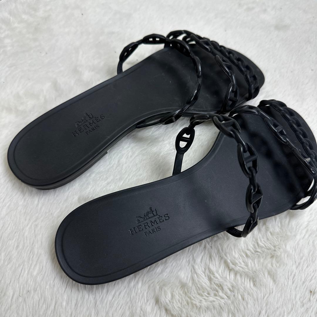 HERMES エルメス シェーヌダンクル リヴァージュ フラットサンダル 39