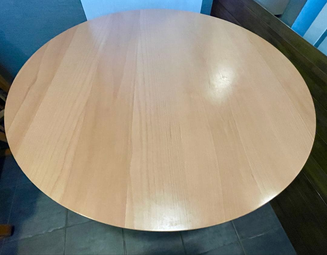 ふくこ■大川家具エスパス　ビーチ材 ラウンドテーブル/円形ダイニング