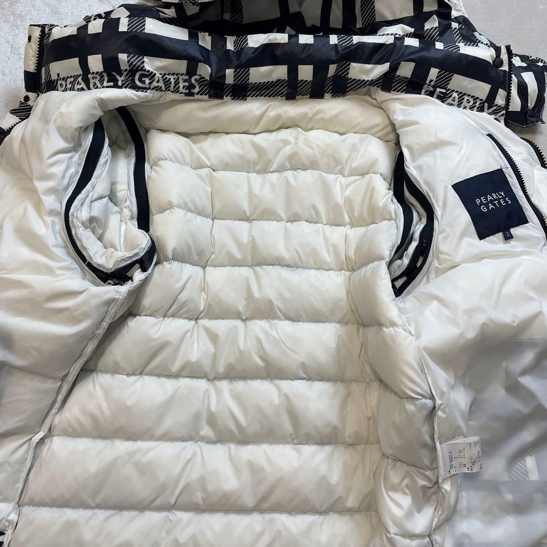 PEARLY GATES チェック柄 ダウンジャケット ゴルフ ロゴ　ワッペン