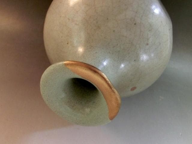 花瓶■李朝白磁貫入面取瓶 金継ぎ直し 花器 古玩 唐物 中国 時代物 骨董品■