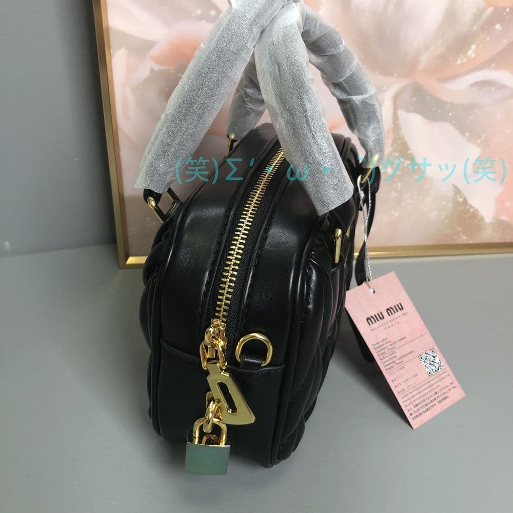 miumiu ショルダーバッグ レディース 黒 ブラック ハンドバッグ