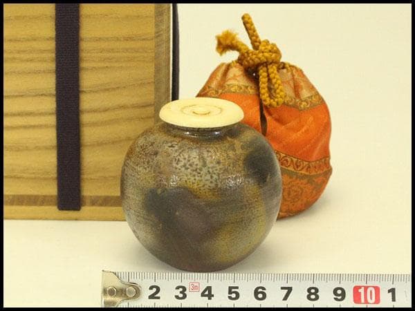 茶道具 備前 文淋茶入 美品(A781) 茶道具 備前 文淋茶入 美品(A781) 茶道具 備前 文淋茶入 美品(A781)