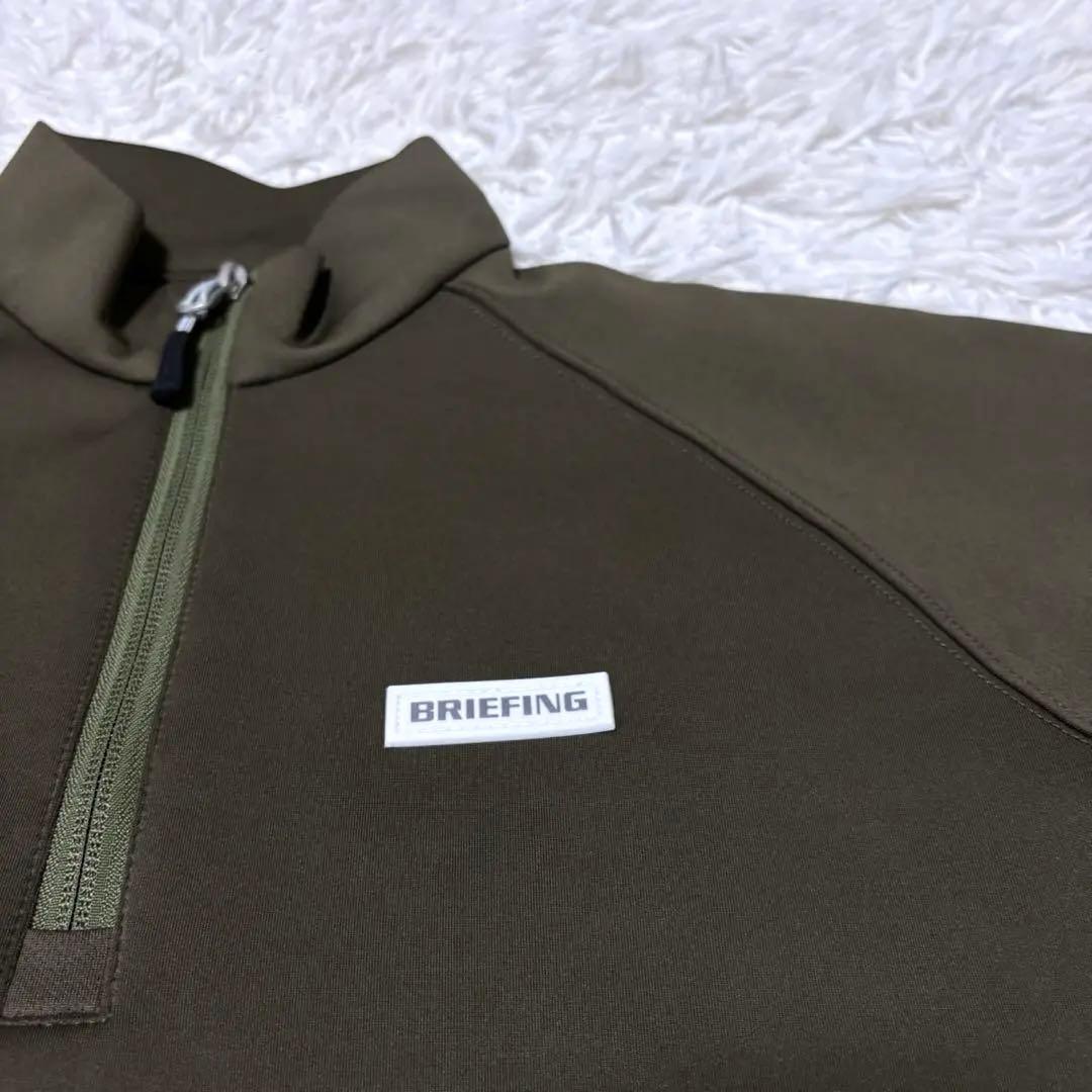 ブリーフィング ゴルフ ハーフジップ カーキ 3d トップス