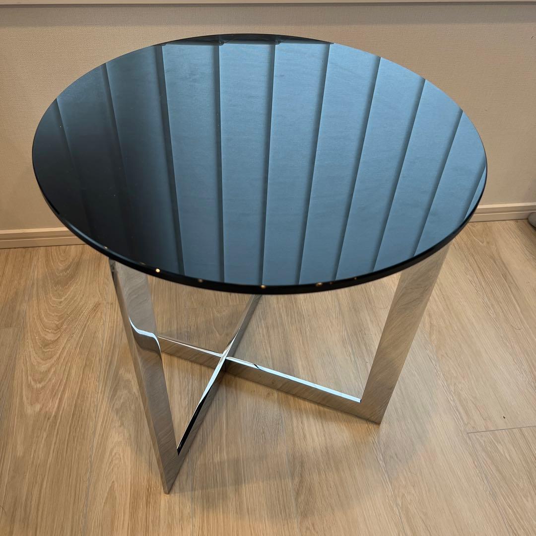 Molteni&C DOMINO グレー ガラストップ サイド テーブル