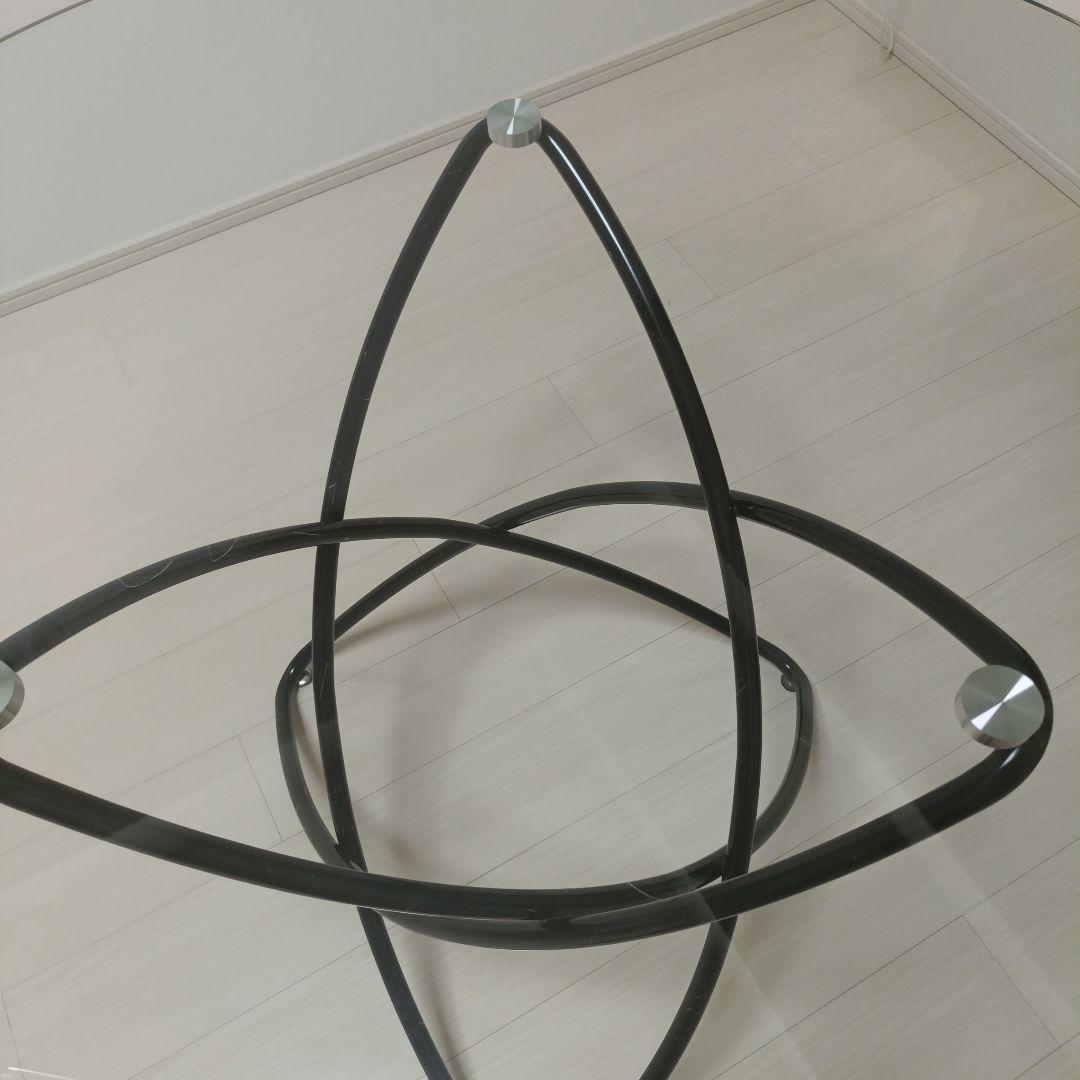 円形ガラス天板 ダイニングテーブル