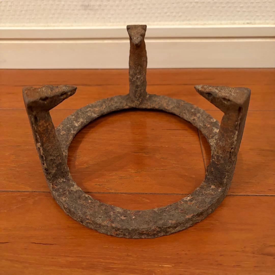 戦前・稀少】京美尚社扱い 桐製 丸火鉢（銅落とし・五徳・木箱