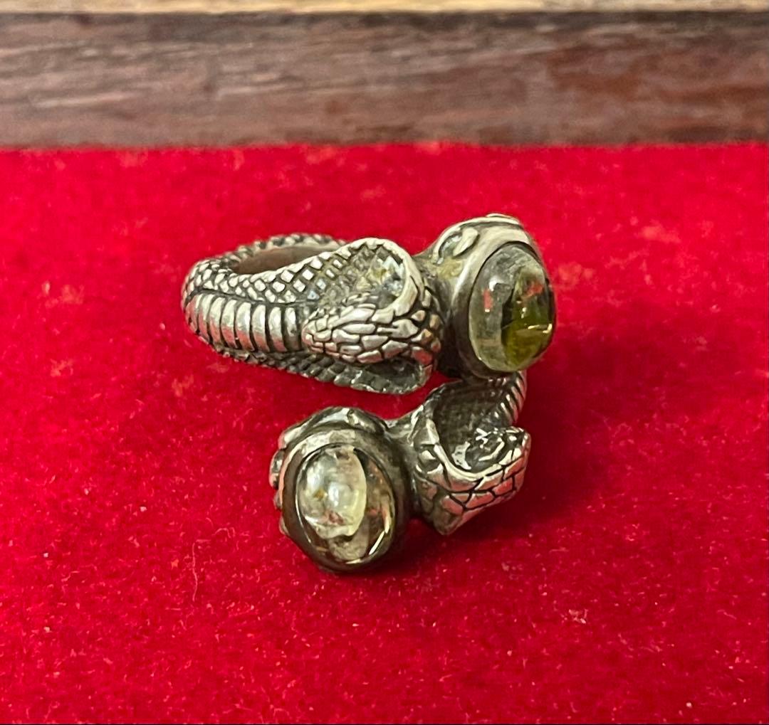 bizarre ビザール　コブラ　リング　蛇 グリーンアンバー　13号