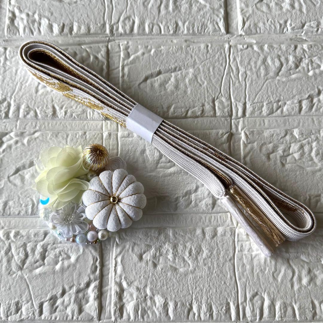 成人式 振袖 正絹帯揚げ 正絹帯締め パール重ね衿 フリル付きレース半