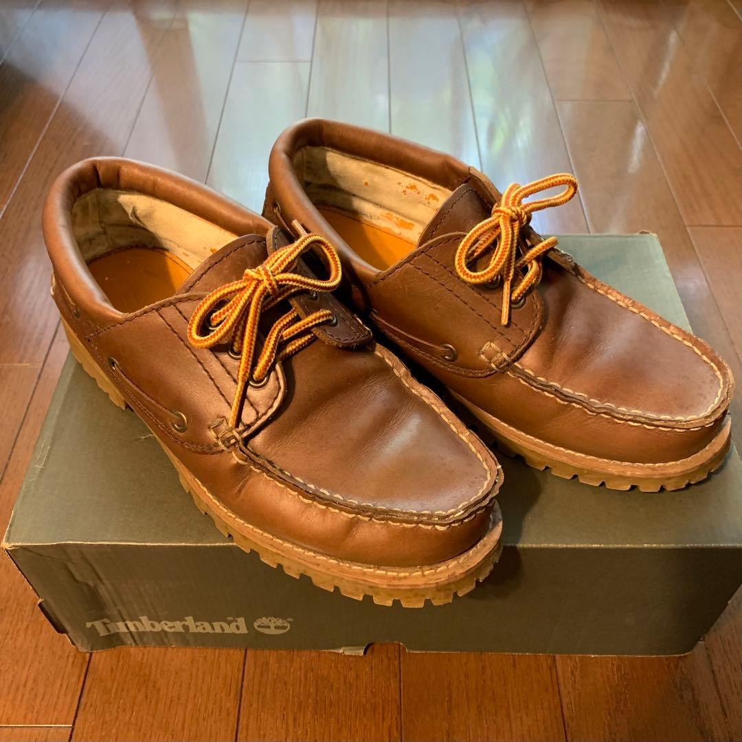 ランズエンド レザー ボートシューズ デッキシューズ モカシンシューズ