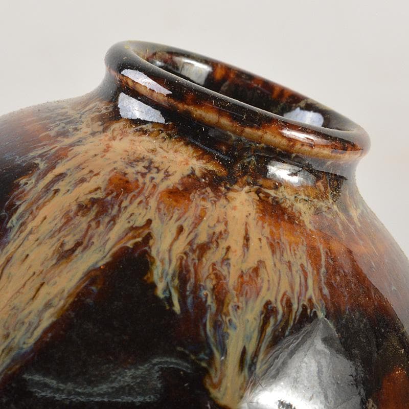 茶道具 桶谷定一作 内海茶入 共箱 V 6691