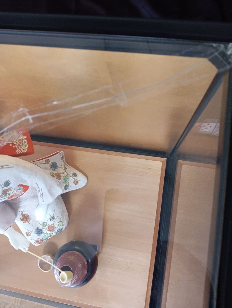 伝統工芸品】博多人形 点茶 吉武國明氏作 ガラスケース付き 日本