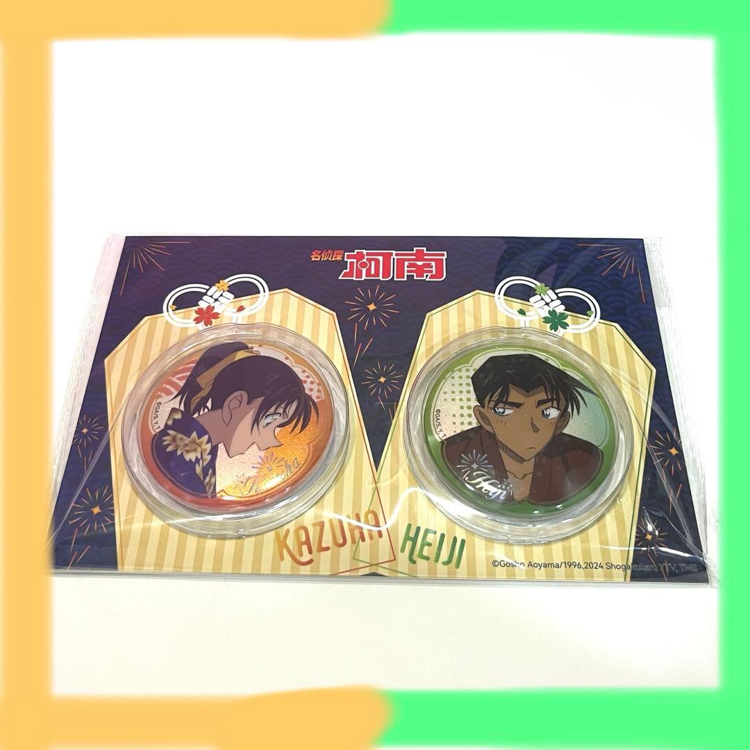 名探偵コナン 中国限定 告白花火 グリッター缶バッジ 服部平次 遠山和