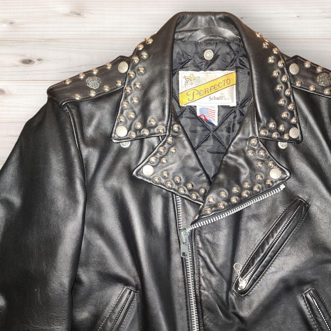 SHOTライダースジャケットレザージャケットダブル618 スタッズ36