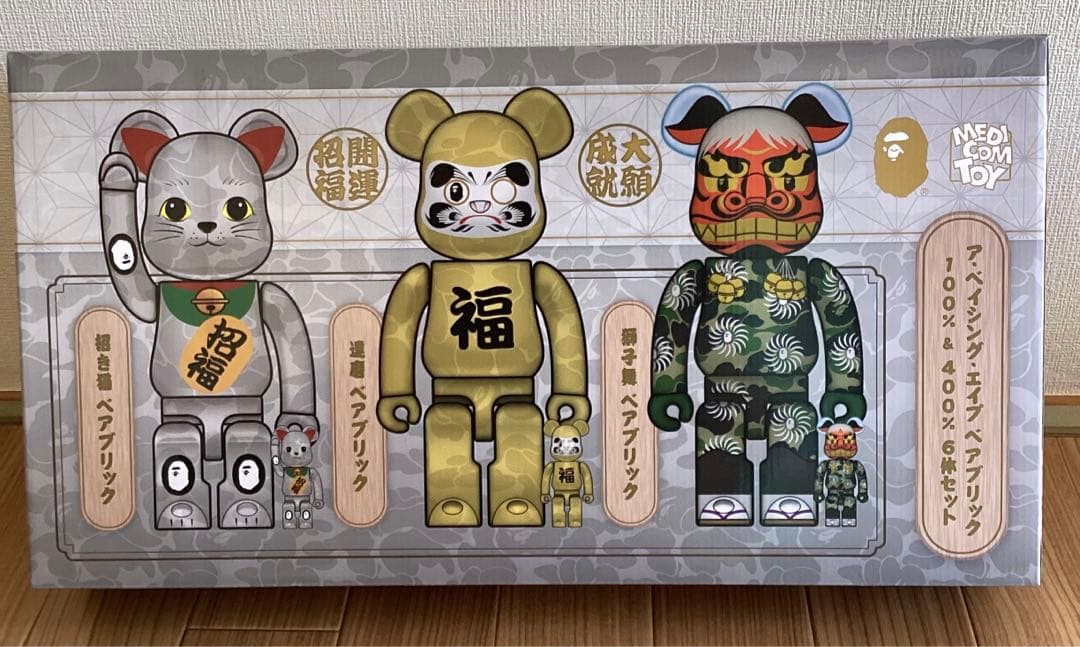 BE@RBRICK BAPE 招き猫 銀メッキ／達磨 金メッキ／獅子舞 BE@RBRICK BAPE 招き猫 銀メッキ 達磨 金メッキ 獅子舞 100% & 400% 6