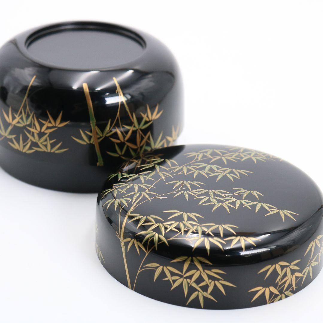 坂下好晴作 竹林蒔絵 平棗 茶道具 共箱 V874 N6