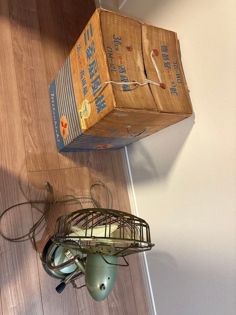 三菱扇風機 DM-12L 高級扇 シルバーグリン 30cm 昭和レトロ