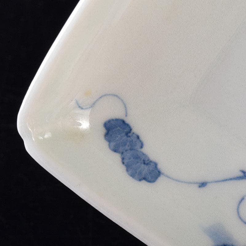 伊万里焼　古伊万里　大川地焼　染付　蓮文　四方向付　五客　時代箱　M　R8185