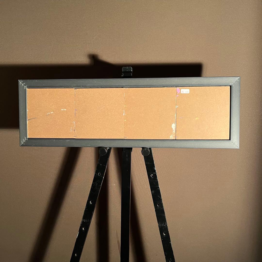 手書き油絵 ゴールドフラワー 額付 絵画 インテリア 油彩画