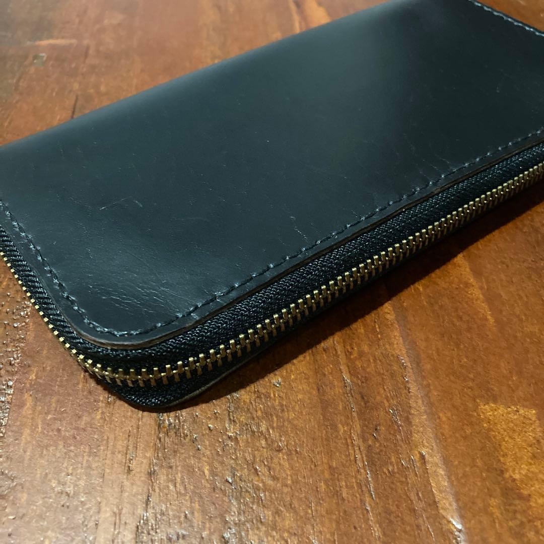 クロムエクセルレザー　財布　ラウンドファスナー　ハンドメイド　レザークラフト