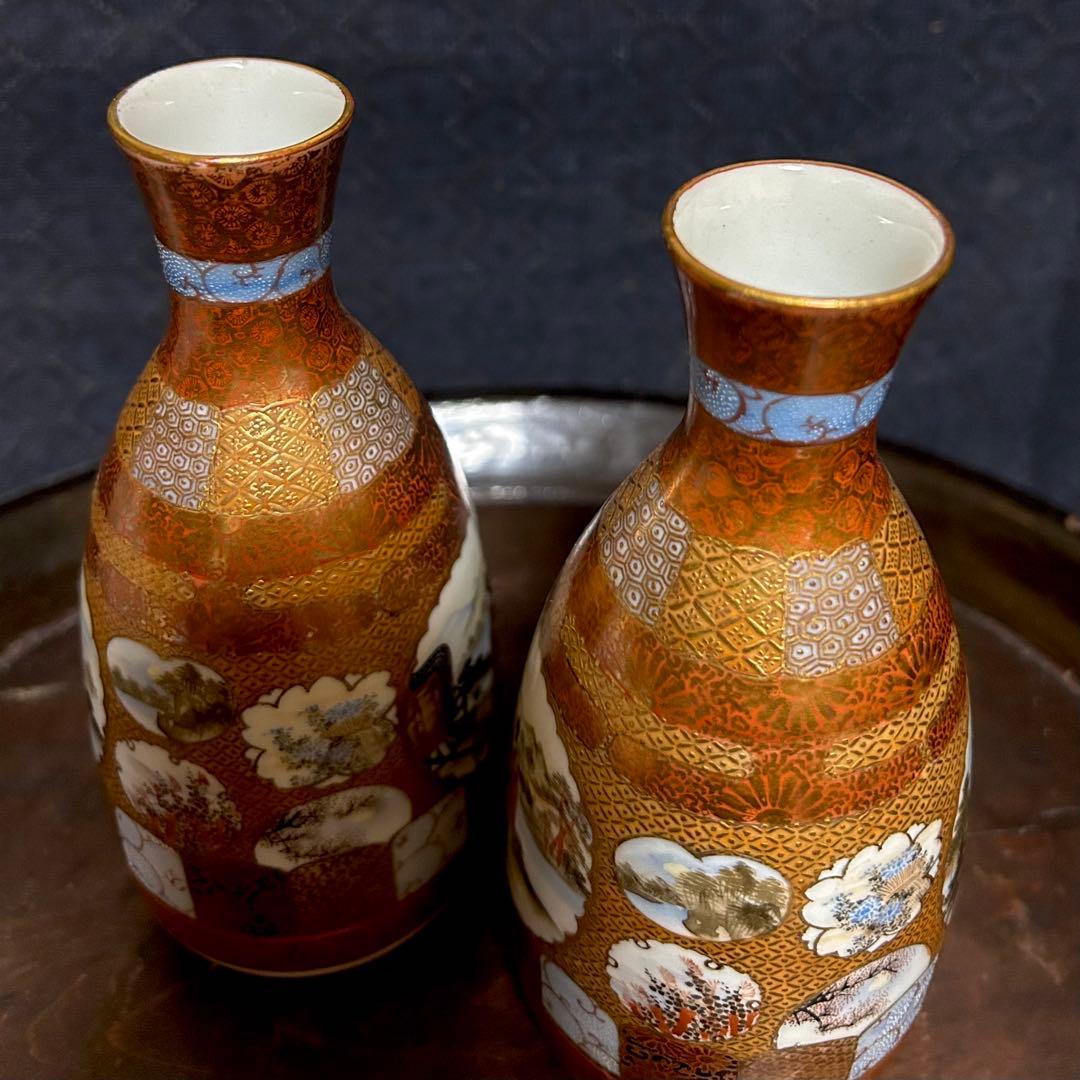 最上級 南魚沼市旧家蔵出品 金彩窓絵図 蓋付徳利 無傷 本物保証 - メルカリ