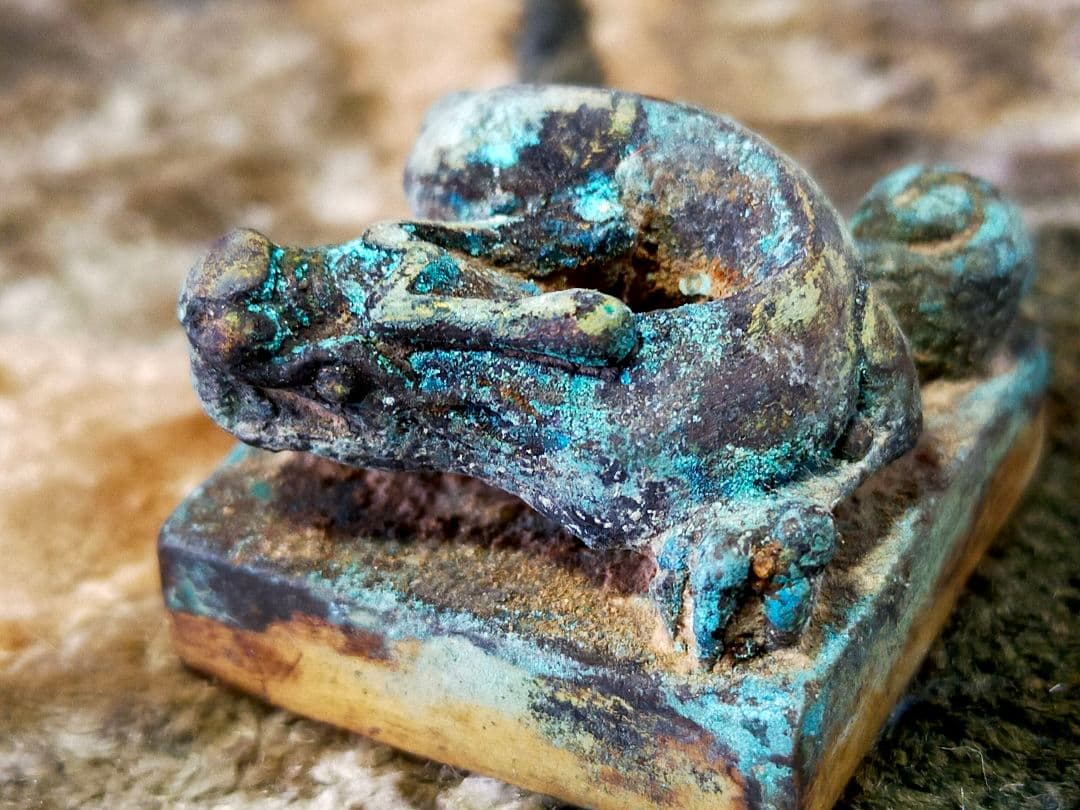 とても古い　中国　印鑑　箱付き　印　龍　はんこ　篆刻　骨董　古玩