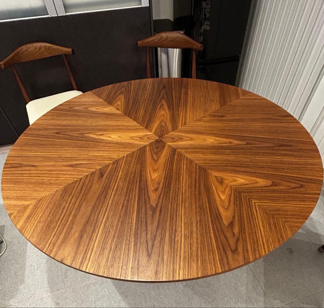 値下げ⭐︎美品　アルモニア ウォルナット円形ダイニングテーブル120センチ