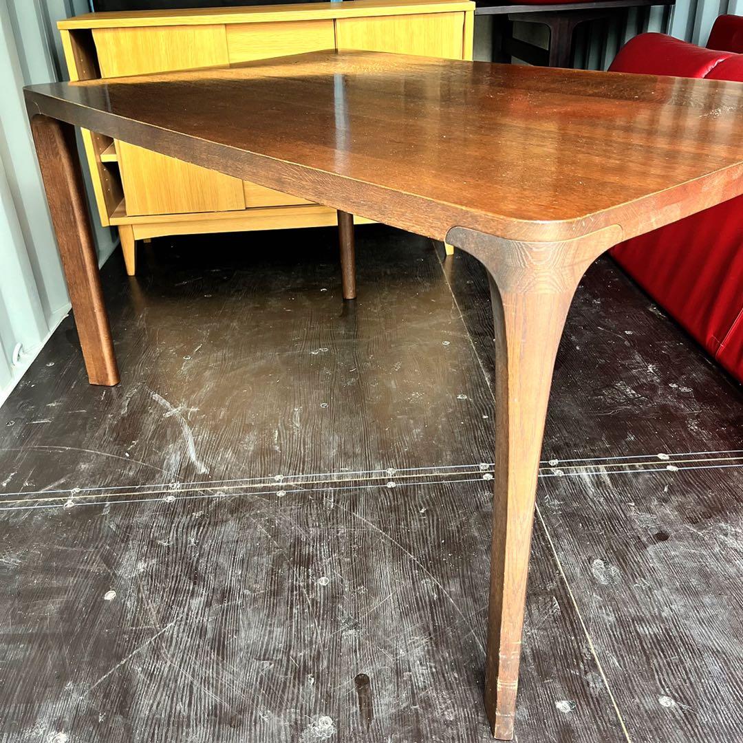 取付無料！カリモク家具 北欧風天然無垢材 おしゃれアンティークダイニングテーブル