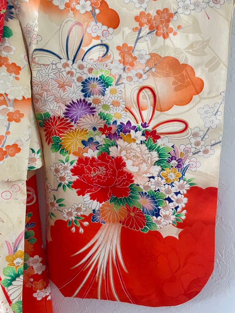 七五三　３歳　正絹お着物セット　正絹被布コーデ