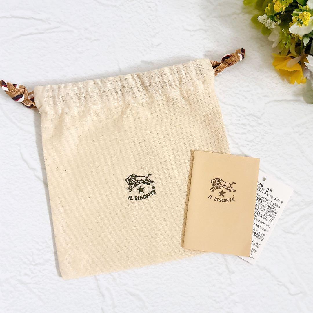 《美品》IL BISONTE レザー がま口 ケース 小銭入れ 赤 保存袋