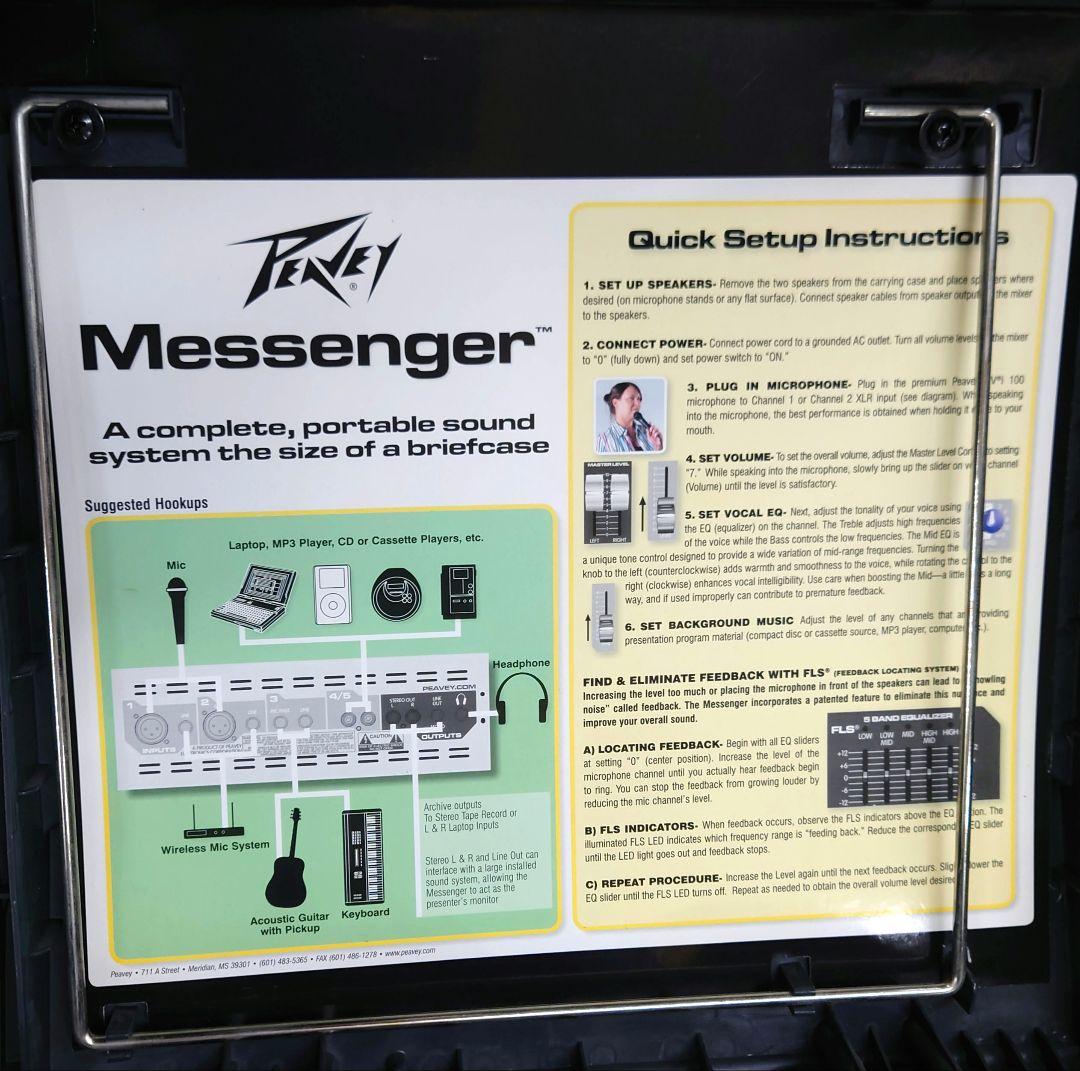 ■■【ケース・電源・ケーブル付】PEAVEY M100 ポータブルPAシステム