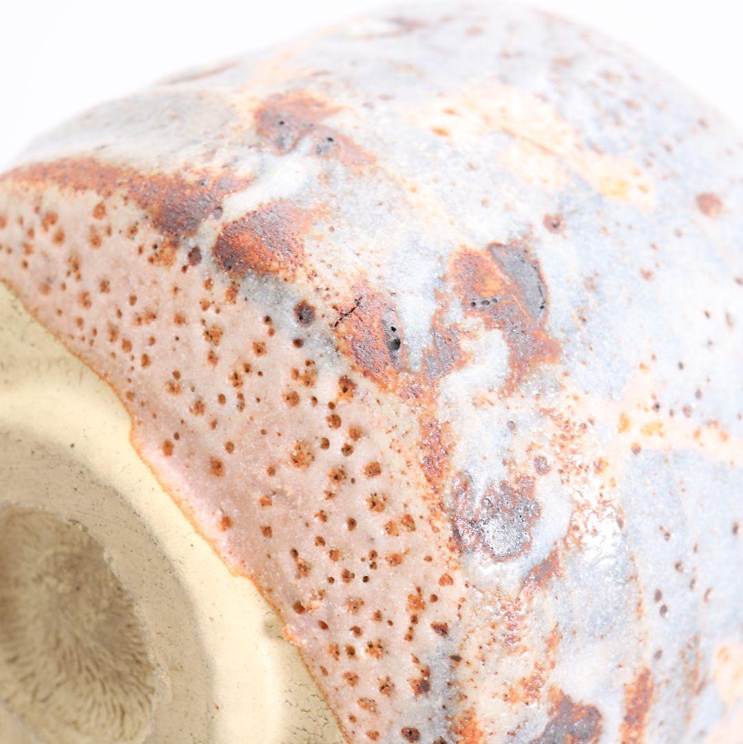 人間国宝 加藤唐九郎作 志野茶碗 茶道具 仕覆付 共箱共布 M662 N5