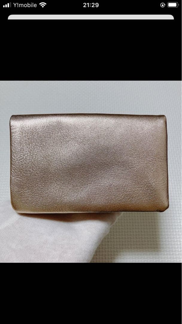 未使用ANNA SUIアナスイ　レザーがま口二つ折り財布　ルシィ　ゴールド