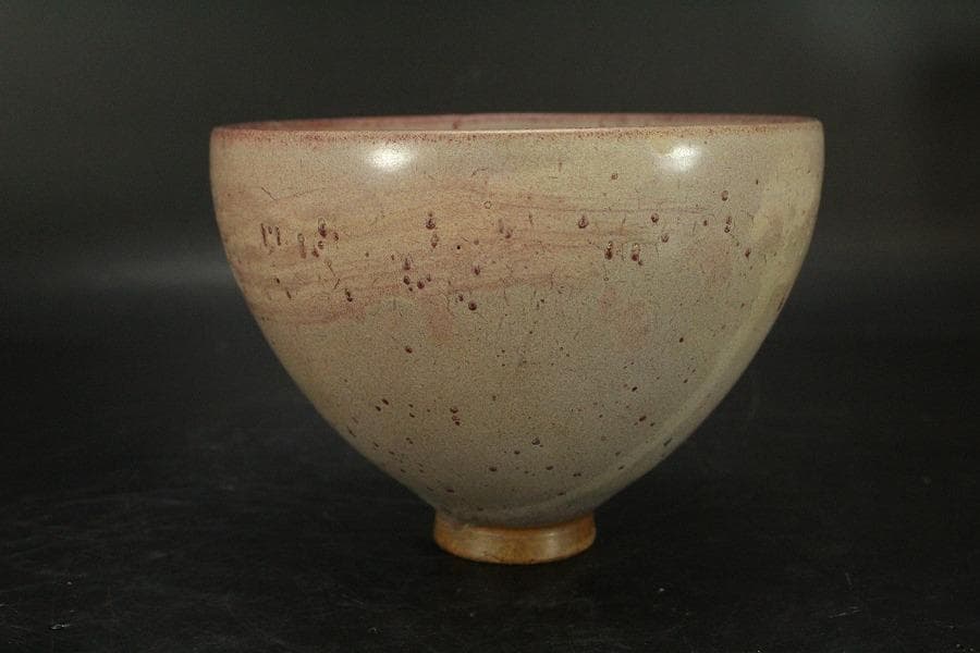 中国美術 鈞窯 斑紫釉 碗 φ14cm 茶道具伝来(LC253)